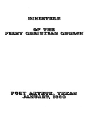 Ministers of the First Christian Church, Port Arthur, Texas