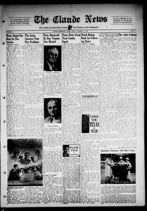 Primary view of Claude News (Claude, Tex.), Vol. 54, No. 11, Ed. 1 Friday, November 10, 1944