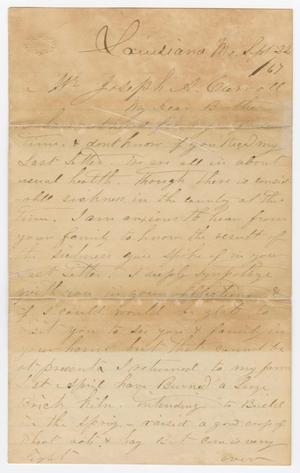 [Letter from Thomas M. Carroll to Joseph A. Carroll, September 22, 1867]