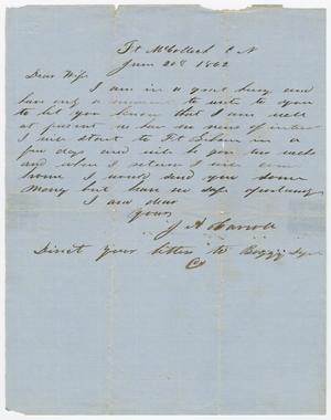 [Letter from Joseph A. Carroll to Celia Carroll, June 26, 1862]