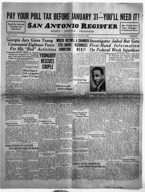 Primary view of San Antonio Register (San Antonio, Tex.), Vol. 2, No. 42, Ed. 1 Friday, January 20, 1933