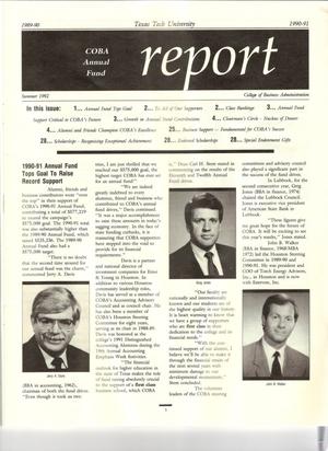 COBA Annual Fund Report, Summer 1992