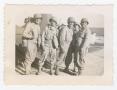 Photograph: [Five Soldiers Standing by Tents]