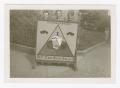 Photograph: [Three Soldiers Behind a Sign at Camp Campbell]