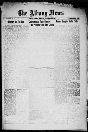 Primary view of The Albany News (Albany, Tex.), Vol. 38, No. 24, Ed. 1 Friday, December 2, 1921