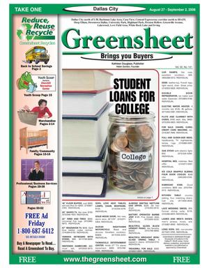 Primary view of The Greensheet (Dallas, Tex.), Vol. 32, No. 141, Ed. 1 Wednesday, August 27, 2008