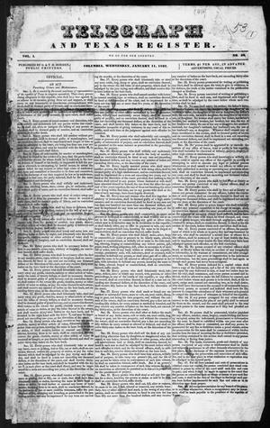 Primary view of Telegraph and Texas Register (Columbia, Tex.), Vol. 1, No. 52, Ed. 1, Wednesday, January 11, 1837