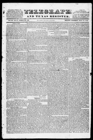 Primary view of Telegraph and Texas Register (Houston, Tex.), Vol. 3, No. 47, Ed. 1, Saturday, July 21, 1838