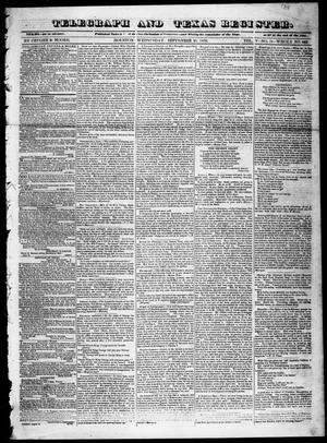 Primary view of Telegraph and Texas Register (Houston, Tex.), Vol. 5, No. 11, Ed. 1, Wednesday, September 25, 1839