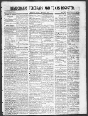 Primary view of Democratic Telegraph and Texas Register (Houston, Tex.), Vol. 16, No. 12, Ed. 1, Friday, March 21, 1851
