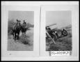 Photograph: Soldier on Horseback; Old Car by Barbwire Fence