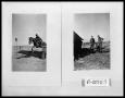 Photograph: Calvaryman Riding Over Jumps; Three Soldiers Setting Up Tent