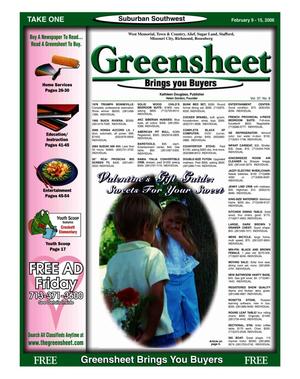 Primary view of object titled 'Greensheet (Houston, Tex.), Vol. 37, No. 9, Ed. 1 Thursday, February 9, 2006'.