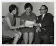 Photograph: [Photograph of Mrs. Carl Calcote, Mrs. Ed Cole, and Dr. Dominic J. Bi…
