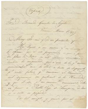 Primary view of [Letter from Antonio Lopez de Santa Anna to Bernardo Gonzalez de Angulo, March 11, 1829]