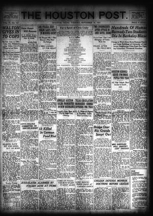 Primary view of The Houston Post. (Houston, Tex.), Vol. 39, No. 167, Ed. 1 Tuesday, September 18, 1923