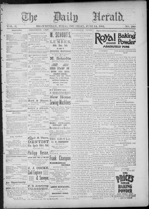 Primary view of The Daily Herald (Brownsville, Tex.), Vol. 2, No. 290, Ed. 1, Thursday, June 14, 1894
