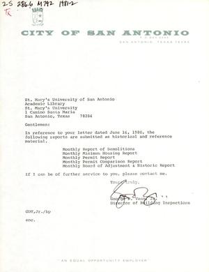 Primary view of San Antonio Monthly Reports: February 1981