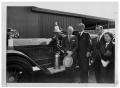 Photograph: [Lyndon Johnson with People by Old Car]