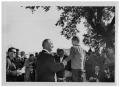 Photograph: [Lyndon Johnson Shaking Hands with a Boy]