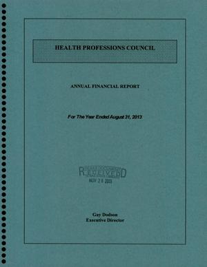 Primary view of Texas Health Professions Council Annual Financial Report: 2013