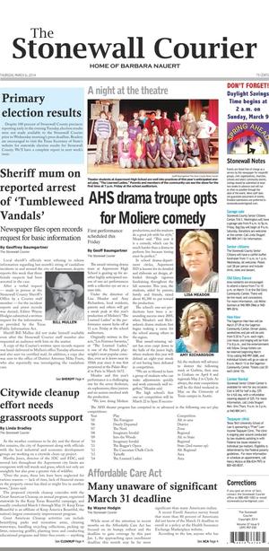 The Stonewall Courier (Aspermont, Tex.), Vol. 27, No. 5, Ed. 1 Thursday, March 6, 2014