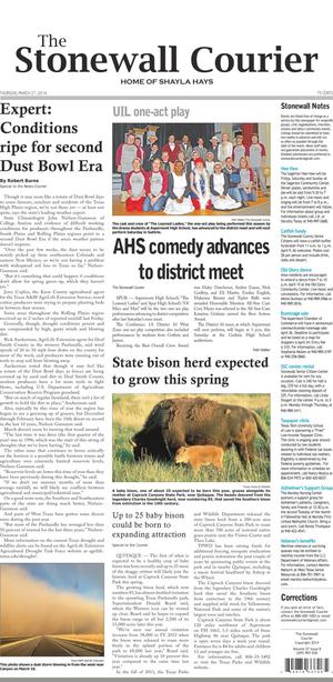 The Stonewall Courier (Aspermont, Tex.), Vol. 27, No. 8, Ed. 1 Thursday, March 27, 2014