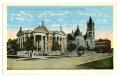 Postcard: [Postcard of Library and Church in Houston, Texas]