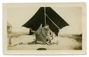 [Photograph of Two Soldiers having Fun]