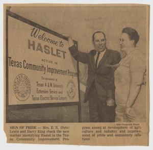 [Two Newspaper Clippings Regarding Haslet, Texas]