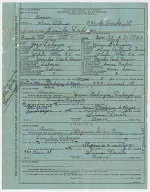 [Birth Certificate of Ermila Dehoyos]