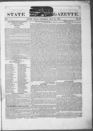 Primary view of Texas State Gazette. (Austin, Tex.), Vol. 1, No. 40, Ed. 1, Saturday, May 25, 1850