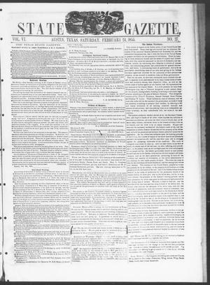 Primary view of Texas State Gazette. (Austin, Tex.), Vol. 6, No. 27, Ed. 1, Saturday, February 24, 1855