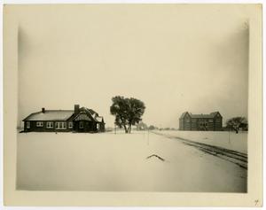 President's House and Weir Administration Building at Schreiner Institute Covered in Snow