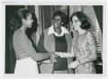 Photograph: [Barbara Jordan Speaks with Two Unidentified Women]