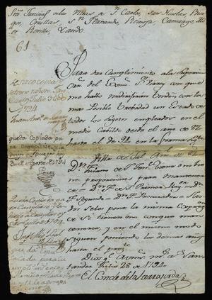 Primary view of [Request from the Conde de la Sierra Gorda]