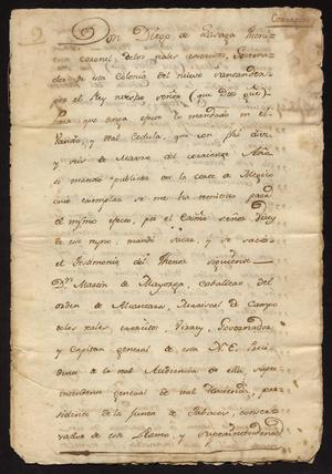 Primary view of [Decree from Diego de Lasaga]