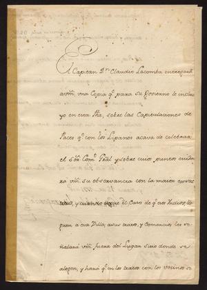 Primary view of [Copy of Agreement with Paces and Lipan Indians]