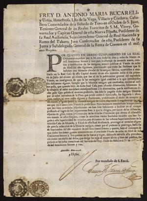 Primary view of [Royal Decree Promulgated by Viceroy Don Antonio María Bucareli y Ursúa]