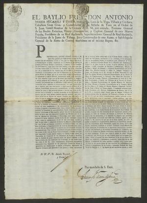 Primary view of [Decree from Viceroy Bucareli to Spanish Officials]