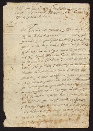 Primary view of [Orders from José González to Laredo Citizens]