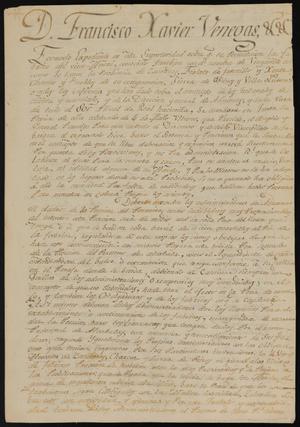 Primary view of [Copy of an Order from Viceroy Venegas]