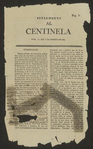 Primary view of Suplemento al Centinela