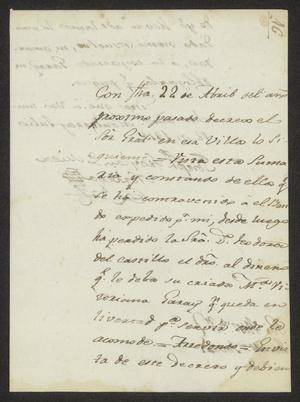 Primary view of [Letter from Joseph Froylan de Mier Voriega to José Tovar, July 18, 1815]