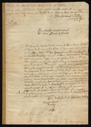 Primary view of [Correspondence between Fernando García Dávila and José María Tovar]
