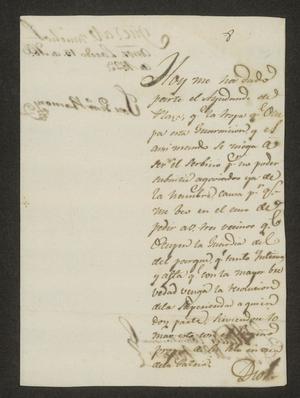 Primary view of [Letter from José Ventura Ramón to the Laredo Alcalde, April 15, 1823]
