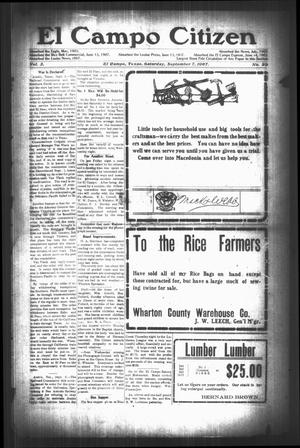 Primary view of El Campo Citizen (El Campo, Tex.), Vol. 3, No. 29, Ed. 1 Saturday, September 7, 1907
