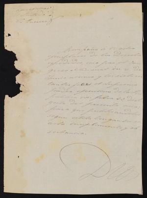 Primary view of [Letter from Santiago Vela to the Laredo Justice of the Peace, October 8, 1838]