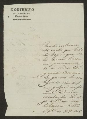 Primary view of [Letter from Juan Molano to the Laredo Alcalde, May 28, 1833]