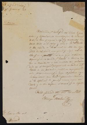 Primary view of [Letter from Policarzo Martinez to the Laredo Justice of the Peace, March 11, 1847]
